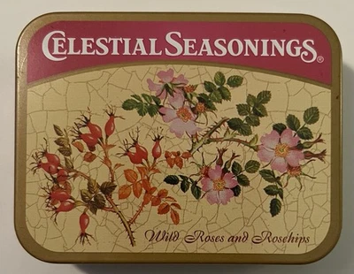 Temperos Celestiais Wild Rose & Rosehips lata colecionável vintage 3" - Imagem 1 de 3