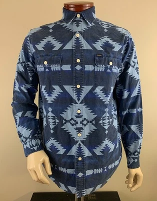 POLO RALPH LAUREN Men's Southwestern Aztec Tribal Beacon Print Shirt Size L NEW - Image 1 of 4