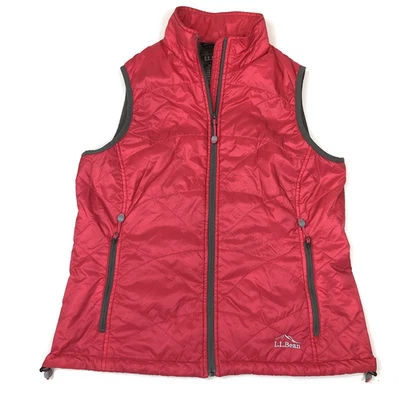 Chaleco acolchado para mujer LL Bean Primaloft coral cremallera empaquetable talla mediana Foto 1 de 4