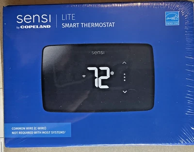 NIB SENSI LITE ST25U WI-FI SMART PROGRAMMABLE THERMOSTAT, Black, Factory Sealed - Image 1 of 4
