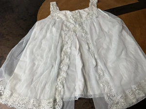 CAMICIA DA NOTTE VINTAGE SHADOWLINE BLU PIZZO NYLON ORSACCHIOTTO DONNA M CIVETTA ROMANTICA - Foto 1 di 7