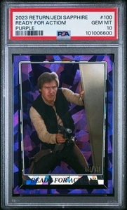 2023 Topps Sapphire Star Wars 100 Han Solo Ready For Action Purple /10 PSA 10 💎 - Picture 1 of 3