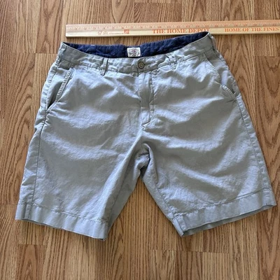 Faherty Mens All Day Linen/Cotton Blend 8” Shorts Gray Size 32 - Image 1 of 4