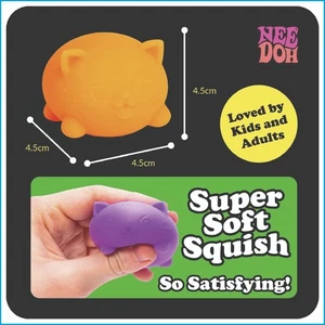 Teenie NeeDoh Cool Cats Squishy Stress Balls 3‑Pack Neon Colors Ages 3+ - Picture 1 of 16