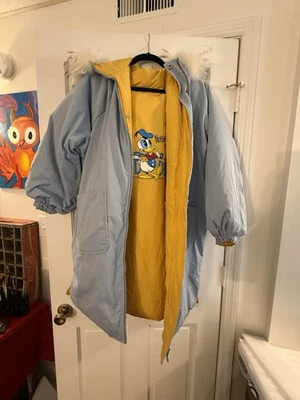 Elf Sack 羽绒服 M 唐纳德雏菊鸭双面柔软迪士尼连帽 — 第 1/4 张图片