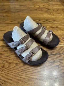 Vionic Radia Tortoise Brown Wedge Sandals Buckle Sz 9 - Picture 1 of 7