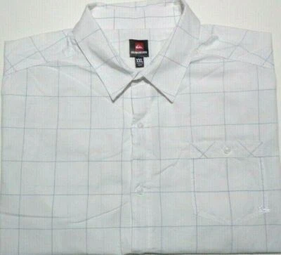 QUIKSILVER MENS SIZE XXL WHITE CASUAL BUTTON UP SHORT SLEEVE SHIRT - Image 1 of 4