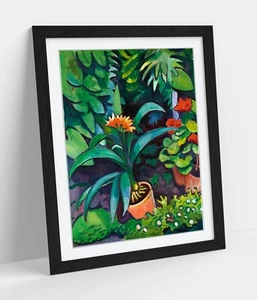 AUGUST MACKE, FLOWERS IN THE GARDEN -FRAMED WALL ART POSTER PRINT 4 SIZES - Picture 1 of 10