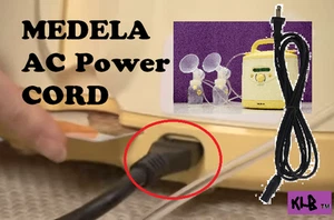 MEDELA SYMPHONY BREASTPUMP AC Power Cord Cable Plug 9280043 UpBright Breast Pump - Afbeelding 1 van 4