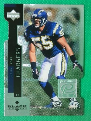 1998 UD Black Diamond Premium Cut #9 Junior Seau HOF San Diego Chargers - Image 1 of 3