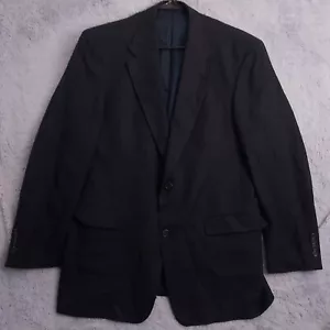 Burberry London Blazer Mens 40R Regular Wool Textured Check Sport Coat Black - Picture 1 of 19