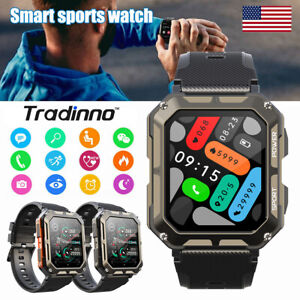 Bluetooth Smart Watch Military Tactical Men Sport Heart Rate Fitness Tracker US