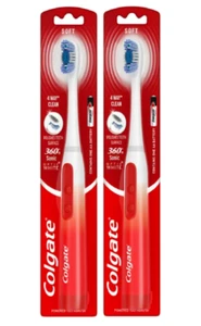 Colgate 360 Power Whitening Spazzolino da Denti a Batteria, Morbido, Confezione da 2 - Foto 1 di 3