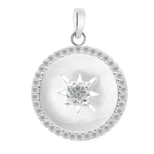 0.10Ct 100% Natural IGI Certified White Diamond Women's Pendant In 14KT Gold - Picture 1 of 4