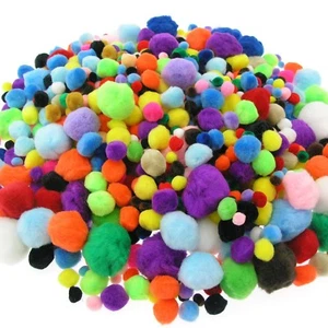 Pom Poms Basteln bunte verschiedene Bommeln 100er oder 300er Pack - Bild 1 von 4
