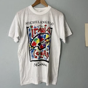 Vintage 90s Michelangelo Art T Shirt Men’s Large Italia Color Thin Single Stitch - Bild 1 von 5