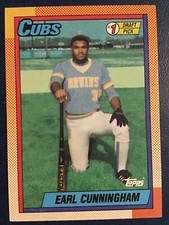 Earl Cunningham 1990 Topps 1st Draft Pick Rookie Chicago Cubs #134