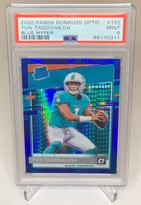 2020 Panini Optic Tua Tagovailoa RC Rated Rookie Blue Hyper PSA 9 #152 - Picture 1 of 2