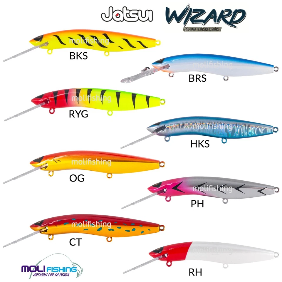 ARTIFICIALE TRAINA JATSUI WIZARD 120 2 PALETTE INTERCAMBIABILI PESCA 3 - 8 MT