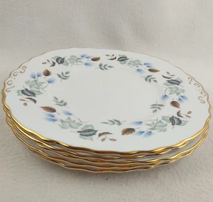 Vintage Colclough Linden Pattern Square Handled 9.25" Cake Plate Set of 5 - Picture 1 of 24