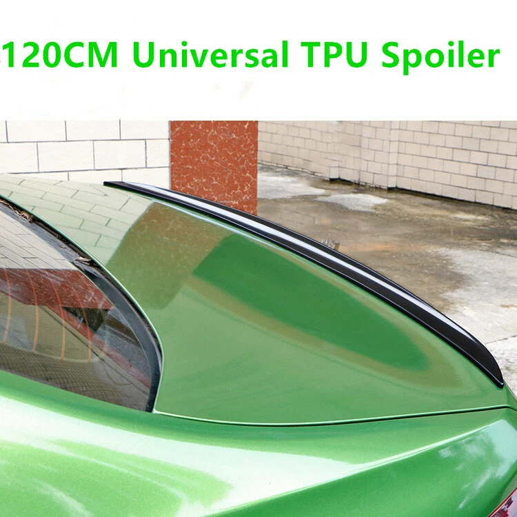 120CM Universal Car Roof Black Rear Tail Spoiler TPU Trunk Lip Soft Wing Foto 1 de 4