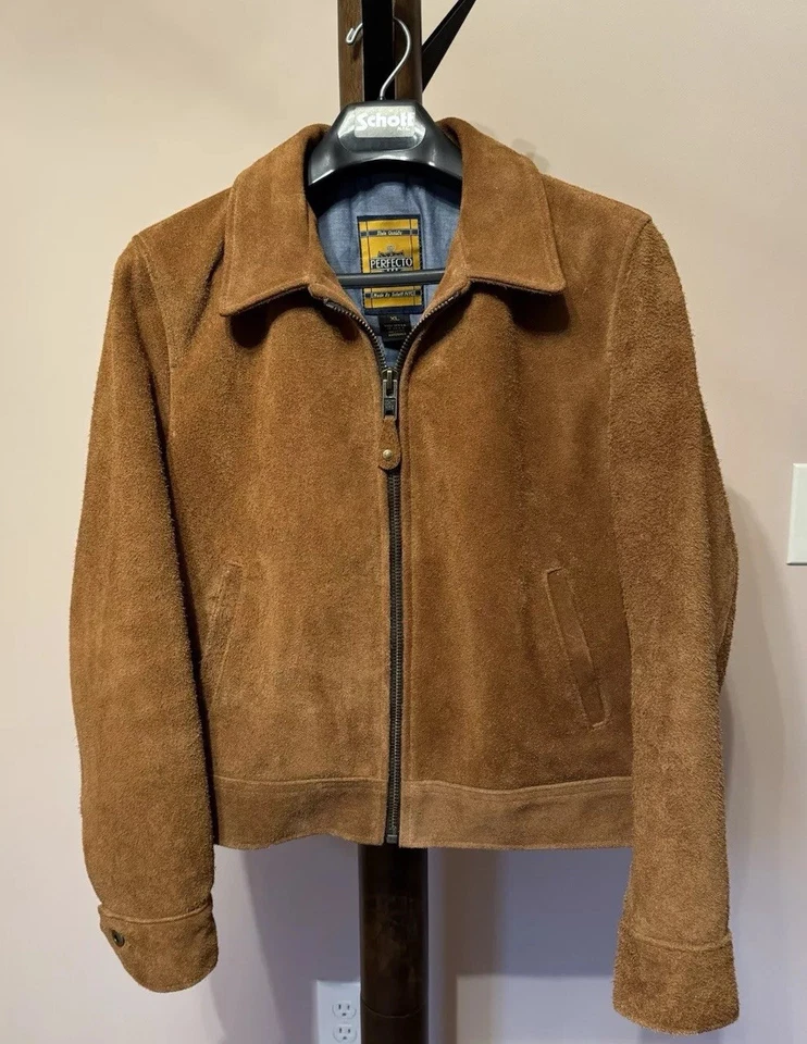 Schott 375W Cow Suede Women's Trucker Jacket Size XL - Image 1 of 4