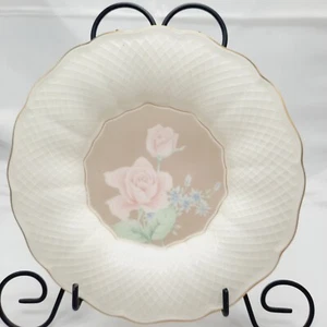 Plato Mikasa Rose Duet Taupe 82017 Ivory Bone China 7,25" con borde dorado - Imagen 1 de 5