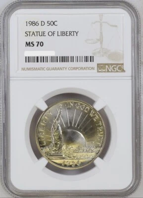 1986 D Statue of Liberty 50c NGC MS 70 - Image 1 of 2