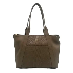 GiGi New York Embossed Python Leather Jessica Zipper Tote - Picture 1 of 12