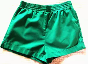Vtg 1980's Catch One Women MEDIUM Green Short Pocket Chino Elastic Waist - Picture 1 of 12