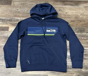 Nike Seattle Seahawks Hombres NFL Calce Térmico Sudadera con Capucha Pequeña Azul Fútbol - Imagen 1 de 3