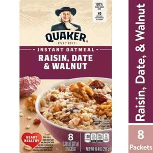 Quaker Instant Oatmeal Raisin, Date and Walnut - 8 ct - 12 boxes - Picture 1 of 8
