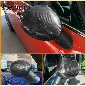 For Cooper R55 R56 R57 R58 R60 Carbon Fiber Car Side Mirror Cover Cap Power Fold - Picture 1 of 7