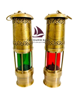 ZAIN Linternas de Aceite de Latón Rojo y Verde, Juego de 2, Decoración de Navidad Regalo de Navidad Foto 1 de 4