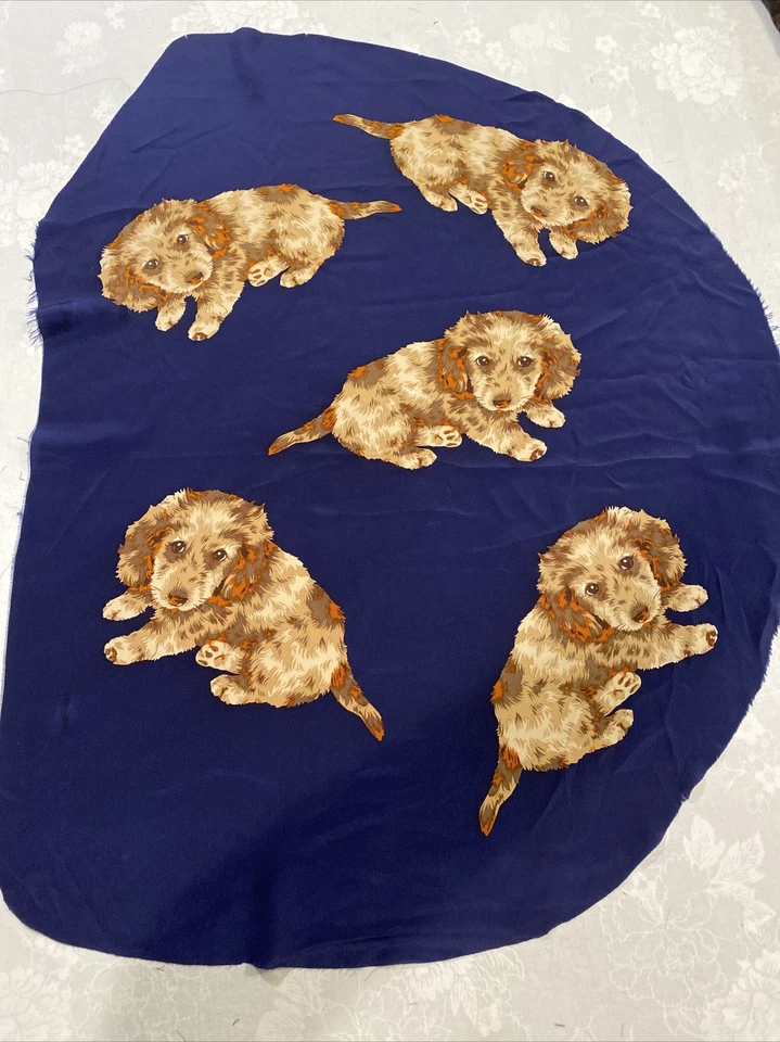 Pure Silk Remnant 100% Silk crepe De Chine Fabric Quilt Puppy For Masks Etc - Image 1 of 4