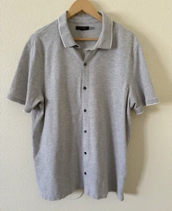 Polo uomo Banana Republic Performance Knit taglia XL bottoni davanti grigio - Foto 1 di 8