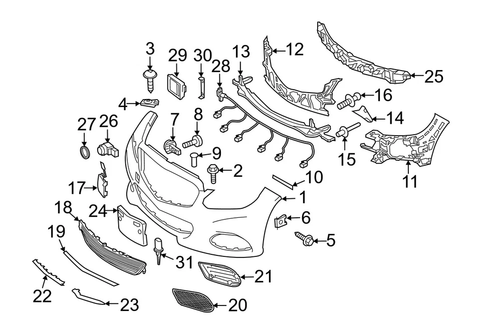 Rejilla central delantera original OEM 2128850124 para Mercedes-Benz Foto 1 de 1