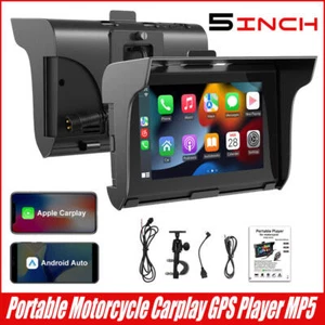 5" Touch Screen Motorcycle GPS Navigator Carplay Android Car Waterproof AU - Picture 1 of 12