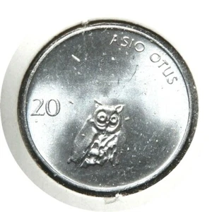 elf Slovenia 20 Stotinov 1993 Barn Owl Bird - Picture 1 of 2