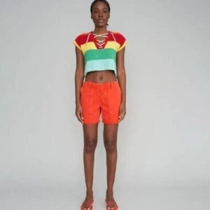 Neu mit Etikett Le Superbe abgeschnittene Strand-Crawler-Shorts orange Größe 6 - Bild 1 von 5