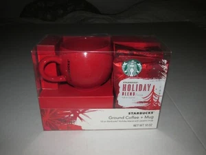 Starbucks 2014 Holiday Christmas rot 14oz Kaffeebecher und gemahlener Kaffee Geschenkset  - Bild 1 von 4