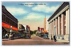 Dothan Alabama Postcard Foster Street Looking North Road c1940 Vintage Antique - Picture 1 of 2