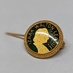 Prendedor de solapa vintage Izaak Walton League of America dorado y verde - Imagen 1 de 5