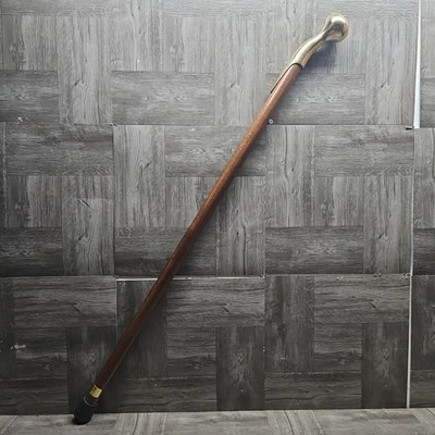 Lady Bubba Stik Brass Knob Cane Walking Stick 36" - Image 1 of 4