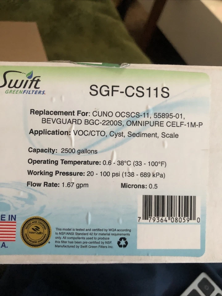 Replacement for 3M Cuno CS-11 Filter by Swift Green Filters SGF SGF-CS11S - Image 1 of 1