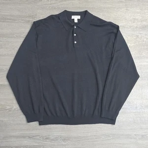 Pronto Uomo Herren Polo Pullover Größe XXL 2XL 100 % Merinowolle schwarz 3 Knöpfe gebraucht, in einwandfreiem Zustand - Bild 1 von 12