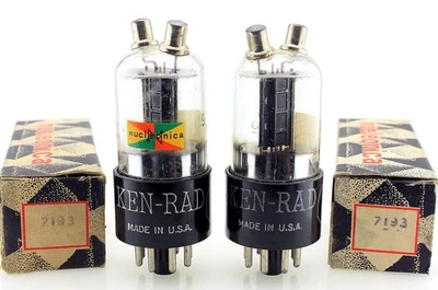 2 pcs. 1940's KEN-RAD 7193 2C22 NOS TRIODE VACUUM TUBES (1/2 OF A 6SN7GT) - Image 1 of 4