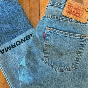 Levis 501 Light Wash Customized ABNORMAL Patched Jeans Size 28x30 - Bild 1 von 8