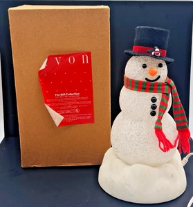 Avon Chilly Sam 8" Schneemann Vintage geschmolzen Kunststoff Popcorn mit nicht funktionierender Basis - Bild 1 von 5