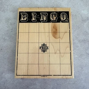 Stampin' Up! Wood Mounted Background Stamp Bingo Card - Retired Scrapbooking - Picture 1 of 7